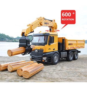  ماشین کنترلی شارژی کامیون حرفه ای هوینا مدل HUINA 1575 RC 1:14 Timber Grab Truck Dumpe_اسباب بازی