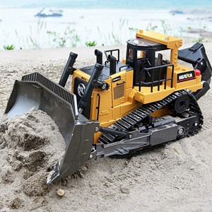 ماشین کنترلی شارژی بولدوزر حرفه ای هوینا مدل Huina Bulldozer 1569 1:16_اسباب بازی