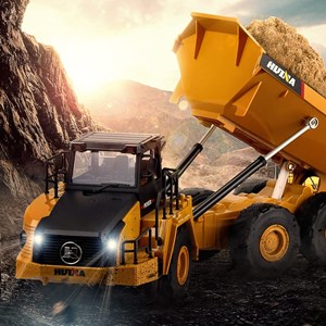  ماشین کنترلی شارژی کامیون کمپرسی حرفه ای هوینا مدل Huina Dump Truck 1568 1:24_اسباب بازی