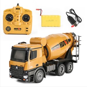 ماشین کنترلی شارژی کامیون میکسر بتن حرفه ای هوینا مدل Huina Mixer Truck 1574 1:14_اسباب بازی
