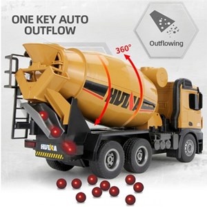 ماشین کنترلی شارژی کامیون میکسر بتن حرفه ای هوینا مدل Huina Mixer Truck 1574 1:14_اسباب بازی